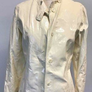 Carolina Herrera White Leather Jacket Size 12